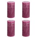 Stumpenkerzen Berry Lila 50x100mm, 4er Set - Deko Highlights für jeden Anlass | Floristik21.de