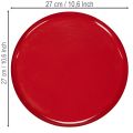 Deko-Tablett Metall Rot 27cm rund mit Rand für Innenbereich | Floristik21.de