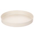 Floristik21 Rundes Tablett Dekoschale Metall 20cm Taupe Innenbereich