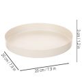 Rundes Tablett Dekoschale Metall 20cm Taupe Innenbereich | Floristik21.de