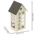 Lichthaus Set aus Metall mit 3 Häusern auf Tablett, Grau, 35 cm | Floristik21.de