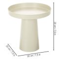 Metall Tablett Ständer, rund, 20 cm Durchmesser, beige-grau, Innenbereich | Floristik21.de