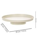 Dekotablett Metall Rund 30 cm Beige | Floristik21.de