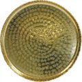 Floristik21 Metalltablett rund, Dekoteller Golden, orientalische Deko Ø30cm
