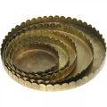 Metallteller zum Dekorieren, Tischdeko, Kerzentablett rund Golden Antik-Optik Ø7,5/10/12/15/18cm H2cm 5er-Set | Floristik21.de