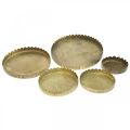 Floristik21 Metallteller zum Dekorieren, Tischdeko, Kerzentablett rund Golden Antik-Optik Ø7,5/10/12/15/18cm H2cm 5er-Set