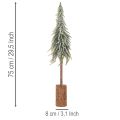 Künstlicher Tannenbaum 75cm mit gefrosteter Optik und Holzsockel | Floristik21.de