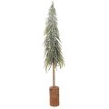 Floristik21 Künstlicher Tannenbaum 90 cm gefrostet mit Holzsockel für Innenbereich