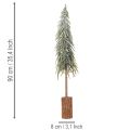 Künstlicher Tannenbaum 90 cm gefrostet mit Holzsockel für Innenbereich | Floristik21.de