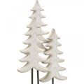 Floristik21 Weihnachtsdeko Tannenbaum Holz Weiß auf Sockel H28cm