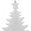 Anhänger Tannenbaum, Adventsdeko, Metalldeko für Weihnachten, Silbern 20,5×15,5cm