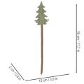 Deko-Tannenbaum auf Holzstab 45cm 6 Stück Grün Grau Braun | Floristik21.de