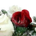 Floristik21 Tannengirlande mit Rosen beschneit 180cm
