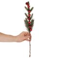 Künstlicher Tannenzweig mit roten Weihnachtskugeln 48cm 2er-Set | Floristik21.de