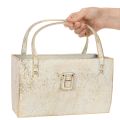 Rechteckiges Dekogefäß Metalltasche 26 cm Gold Innenbereich | Floristik21.de