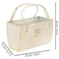 Rechteckiges Dekogefäß Metalltasche 26 cm Gold Innenbereich | Floristik21.de