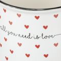 Keramik Herz Tasse Weiß Rot Romantisch All You Need Is Love | Floristik21.de