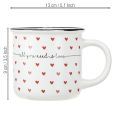 Keramik Herz Tasse Weiß Rot