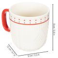 Kaffeetassen aus Keramik 9cm Rot-Weiß Strickmuster Herzmotiv 2er-Set | Floristik21.de