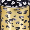 Windlicht aus Glas, Leopardenmuster, 12 cm hoch, goldfarben, für Tischdekoration | Floristik21.de