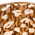 Teelichthalter Glas 12cm Leopardenmuster Silber-Gold | Floristik21.de
