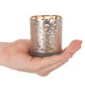 Windlicht Glas zweifarbig Leopardenmuster 8 cm | Floristik21.de