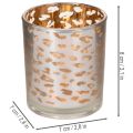 Windlicht Glas zweifarbig Leopardenmuster 8 cm | Floristik21.de