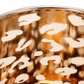 Windlicht Glas zweifarbig Leopardenmuster 8 cm | Floristik21.de
