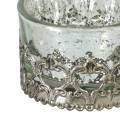 Floristik21 Teelichtglas Silber Ø5cm H3,5cm 1St