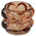 Floristik21 Teelichtglas getönt Teelichthalter Glas Ø8cm H6,5cm 3St