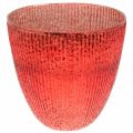 Floristik21 Kerzenglas Windlicht Rot Glas Deko Vase Ø21cm H21,5cm