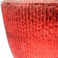 Floristik21 Kerzenglas Windlicht Rot Glas Deko Vase Ø21cm H21,5cm