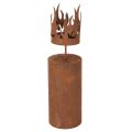 Floristik21 Teelichthalter Kerzenform Rostdeko Edelrost Metall H36cm