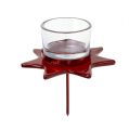 Floristik21 Teelichthalter Rot Sternform mit Glas Ø10cm H10,5cm 2St