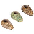 Floristik21 Keramik Stabkerzenhalter Tannenzapfen-Design 8 cm Mehrfarbig 3er-Set