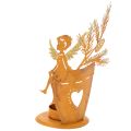 Floristik21 Teelichthalter Weihnachten Engel Deko Rost Deko Ø8cm H18cm