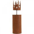 Floristik21 Teelichthalter Kerzenform Rostdeko Edelrost Metall H36cm