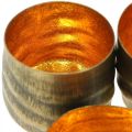 Floristik21 Teelichthalter rund Metall Bronze, Gold Ø6,5-8,5cm 4er-Set