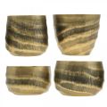 Floristik21 Teelichthalter rund Metall Bronze, Gold Ø6,5-8,5cm 4er-Set