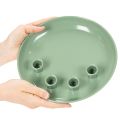 Kerzenteller Metall grün rund 24cm mit 4 Kerzenhaltern für Stabkerzen | Floristik21.de