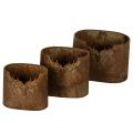 Floristik21 Pflanzgefäß Metall oval Rost Hirschmotiv 3er-Set 24cm