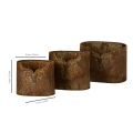 Pflanzgefäß Metall oval Rost Hirschmotiv 3er-Set 24cm | Floristik21.de