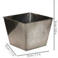 Metall Übertopf quadratisch 18x18x14cm silber mit Tannen-Motiv | Floristik21.de