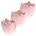 Floristik21 Übertopf Eierschale Rosa Perlmutt Ø8cm H9cm 3St