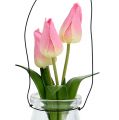 Floristik21 Tulpe im Glas Rosa H22,5cm 1St