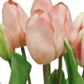 Floristik21 Künstliche Tulpen Real-Touch Pfirsich Rosa 38cm Bund à 7St