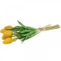 Floristik21 Tulpe Kunstblume Gelb Real Touch Frühlingsdeko 38cm Strauß à 7St