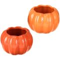 Übertopf Keramik Kürbis Pflanztopf Orange Ø9,5cm H6,5cm 4 St für Hotellerie Dekoration | Floristik21.de