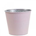 Floristik21 Übertopf Metall Blumenübertopf Pastell Rosa Ø13,5cm H12,5cm