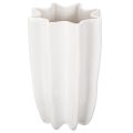 Floristik21 Keramikvase geriffelt 24 cm weiß für Trockenblumen und Kunstblumen
